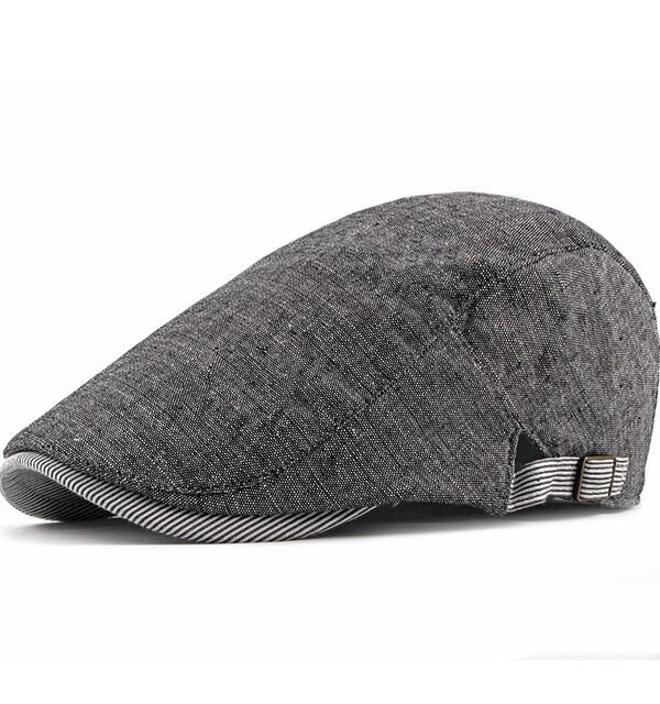 Thin Retro British Style Adjustable Shade Cotton Linen Beret