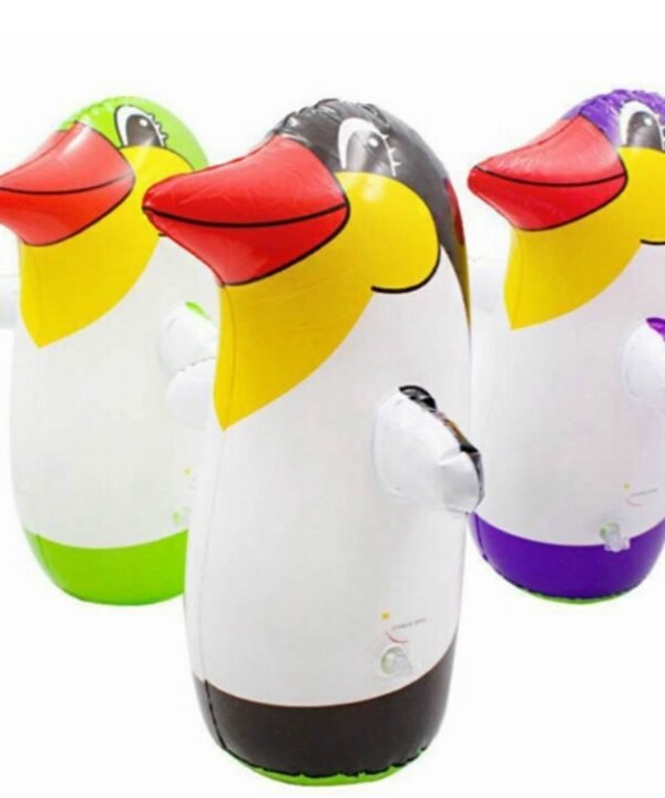 3 PCS Outdoor Fun And Sports Soft Plastic Tumbler Inflatable Penguin for Children Indoor Play, Random Color Delivery