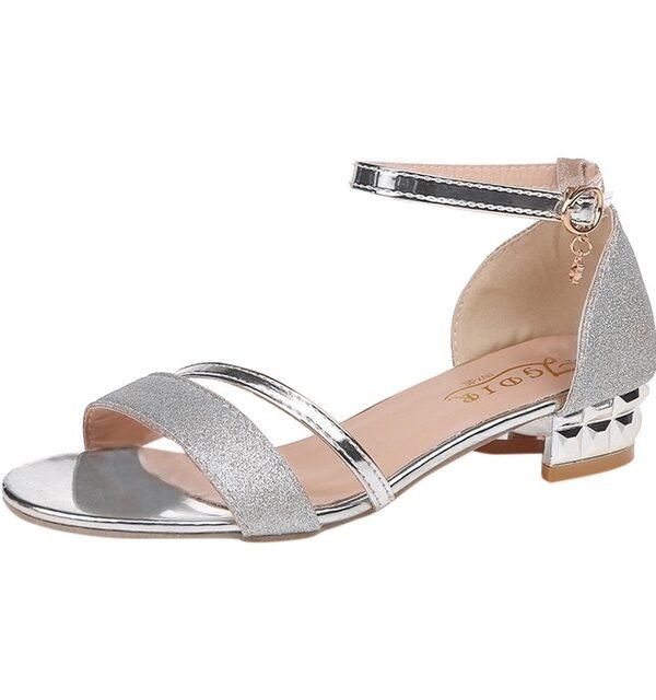 Wild Word Buckle Sandals Female Student Square with Sandals, 35, 36, 37, 38, 39, 40