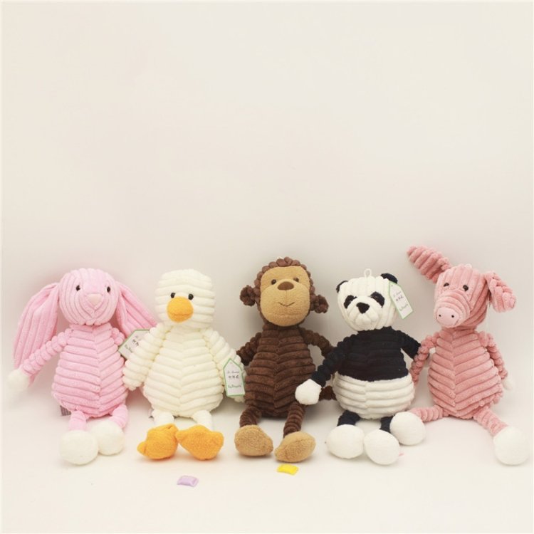 Striped Animal Plush Toy Doll Creative Animal Doll, Monkey 15cm, Fox 15cm, Panda 15cm, Elephant 15cm, Dog 15cm, Pig 15cm, Lion 15cm, Gray Rabbit 15cm, Pink Rabbit 15cm, Rhinoceros 15cm, Duck 15cm, Bear 15cm, Monkey 33cm, Fox 33cm, Panda 33cm... - Image 4