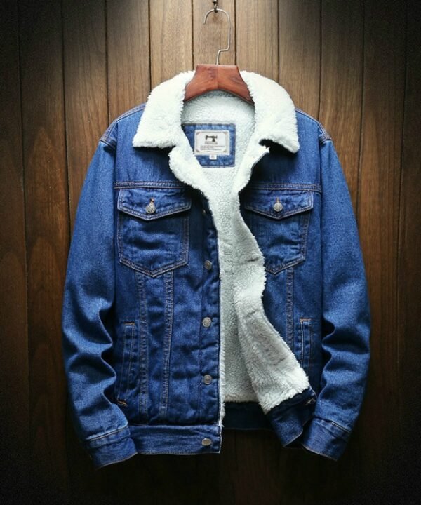 Men Winter Wool Liner Jean Jackets Outerwear Warm Denim Coats, S, M, L, XL, XXL, XXXL, XXXXL, XXXXXL, XXXXXXL