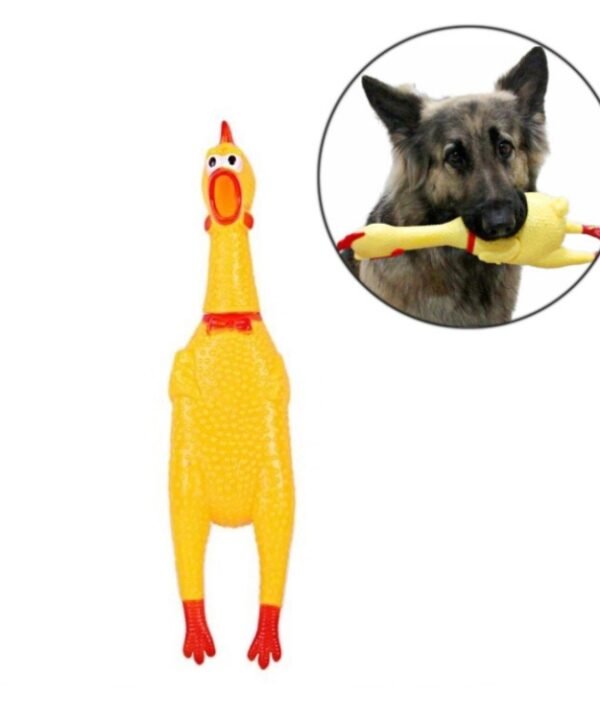 Funny Pet Supplies Rubber Screaming Chicken Cat Dog Vocal Pet Toy, 16cm