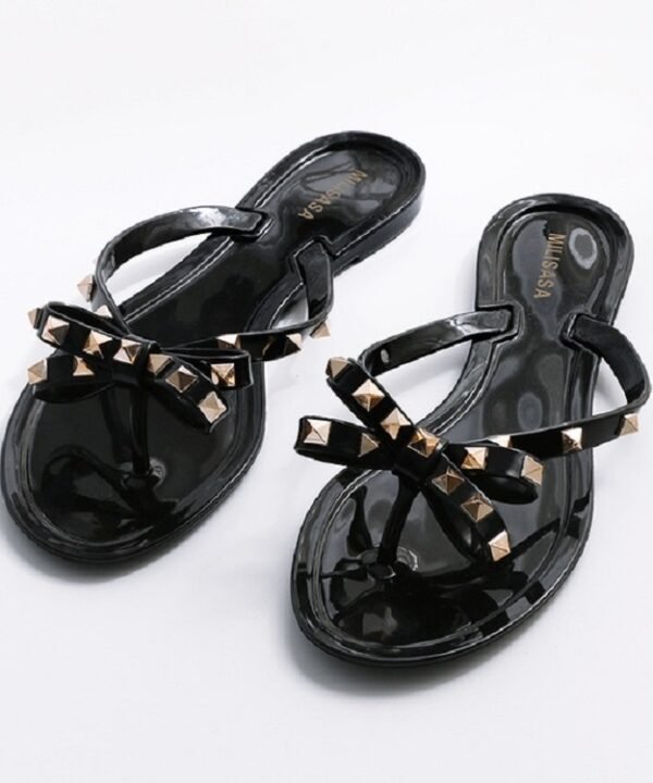 Women Flip-flops Rhinestones Bow Slip-on Flat Sandals, 36, 37, 38, 39, 40