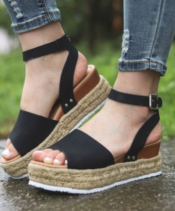 One-button Buckle Platform Women Sandals, 35, 36, 37, 38, 39, 40, 41, 42, 43, 44