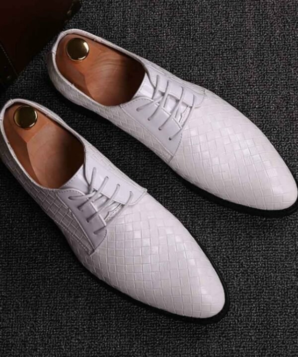 Men Business Dress Shoes Crocodile Leather Shoes Pointed Strips Brock Casual Shoes, 38, 39, 40, 41, 42, 43, 44, 45, 46, 47