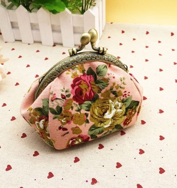 Retro Vintage Flower Small Lady Wallet Hasp Purse Clutch Bag