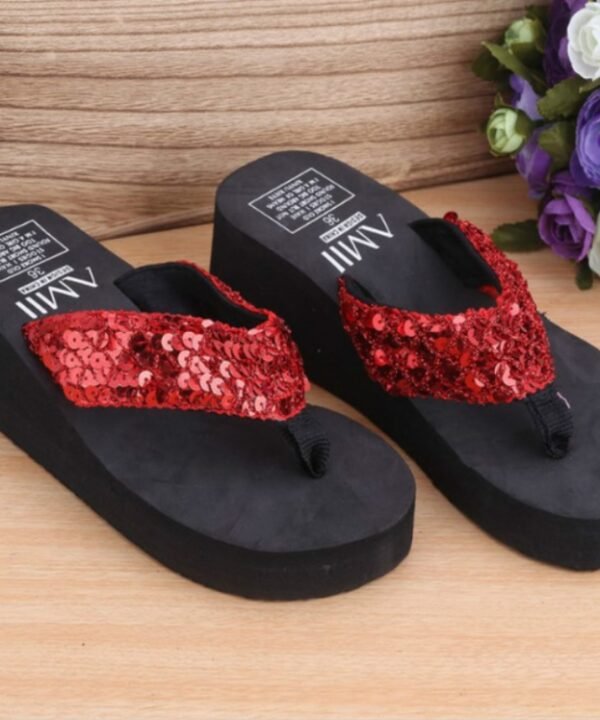 Sequin Slippers Wedge ith Flip Flops, 36, 37, 38, 39, 40