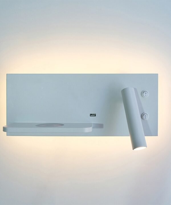 Wireless Wall Lamp USB 5V Charger Wall Lights Hotel Headboard Reading Lighting Spot Luminaire Lamp, Left