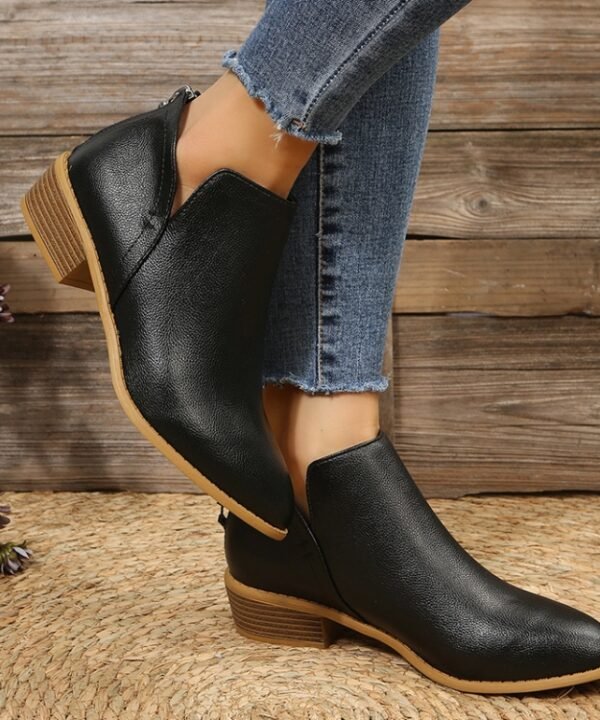 Autumn And Winter Pointed Low-Heeled Boots Women Low Tube Boots, 35, 36, 37, 38, 39, 40, 41, 42, 43