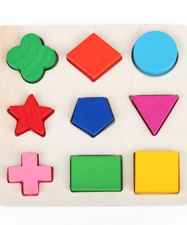 Children Educational Toys Early Education Geometric Shapes Wooden Toys, Color