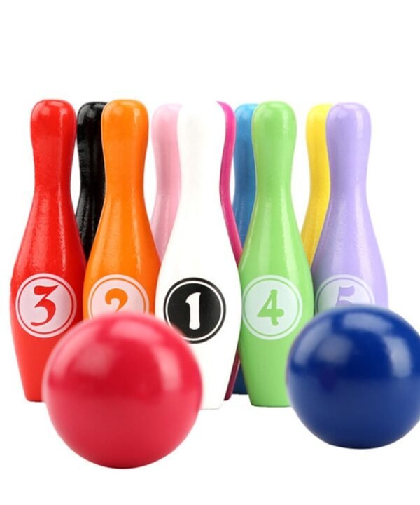 Wooden Cartoon Digital Bowling Children Educational Parent-child Interactive Toys Outdoor Sports Toys