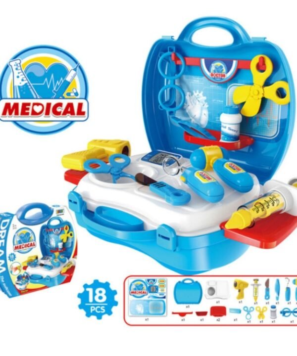 Children Simulation Kitchen Tableware Tool Set Cosmetics Pretend Play House Suitcase Toy, Medical, Kitchen, Supermaket, Tools, Makeup