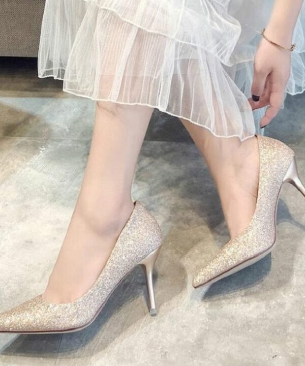 Women Shoes Shallow Glitter Frosted Stiletto, 34, 35, 36, 37, 38, 39