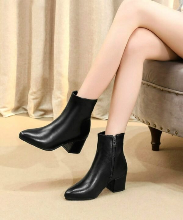 Autumn  Winter Glitter Square Heel Pointed Low-Top Women Boots, 32, 33, 34, 35, 36, 37, 38, 39, 40, 41, 42, 43, 44, 45