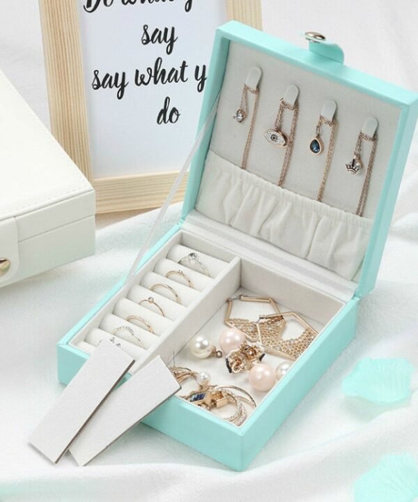 Leather Jewelry Box Storage Case Holder Portable Travel Jewelry Ornaments Organizer