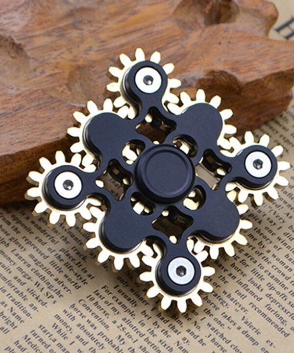 Nine Pure Copper Gear Linkage EDC Fidget Spinner Decompression Toy, Nine Gear(Black), Nine Gear(Silver)