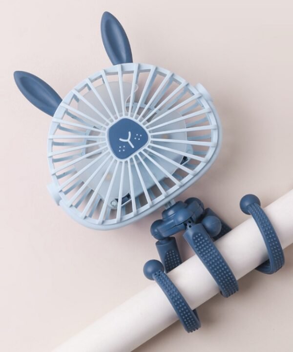 Mini Octopus Night Light Fan Children Cute Baby Carriage Portable USB Charging Fan Random Style Colour Delivery