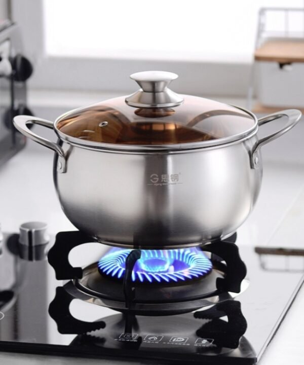 Si Gang 24CM Stainless Steel Drum-shaped Large-capacity Extra Thick Soup Pot, 24 CM