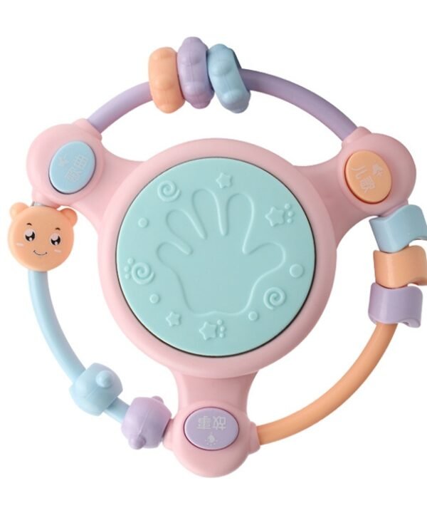Baby Music Hand Drum Multi-function Early Education Puzzle Rattle Toy, Pink, Blue