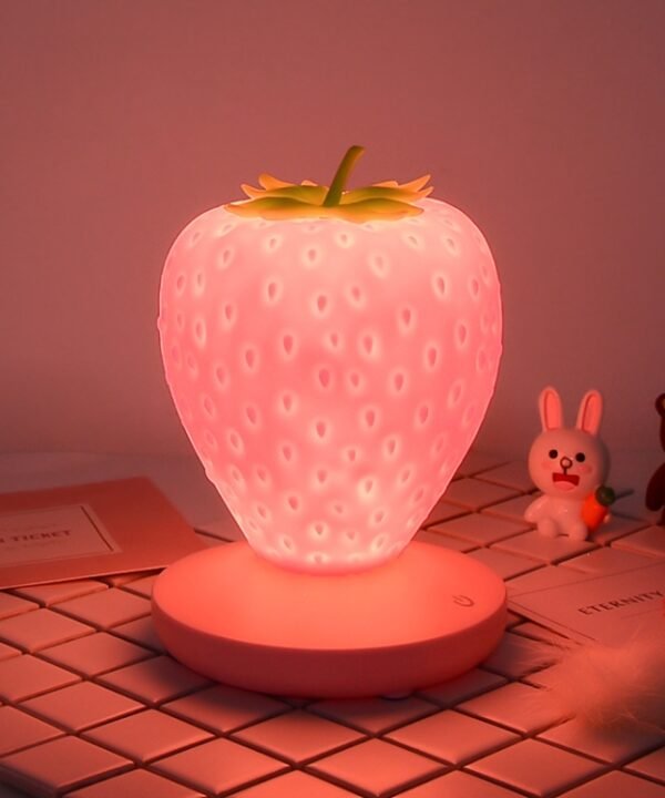 Creative Home LED Silicone Strawberry Night Light USB Rechargeable Bedside Decoration Atmosphere Light, Pink Strawberry, Red Strawberry, White Strawberry