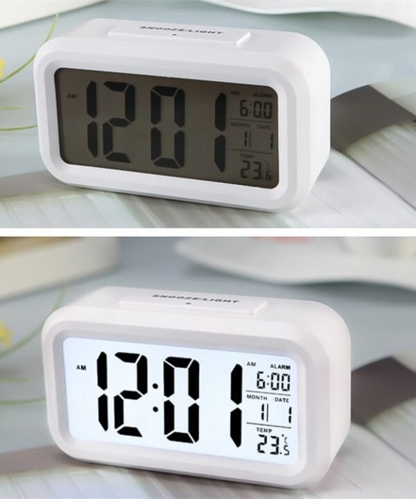 Temperature Type Lazy Snooze Alarm Mute Backlit Electronic Clock, Battery(White), Battery(Green), Battery(Black), Battery(Blue), Battery(Rose Red)