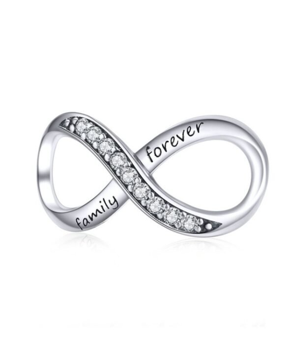 925 Sterling Silver Infinity Family Forever Beaded For Women DIY Bracelet Accseories