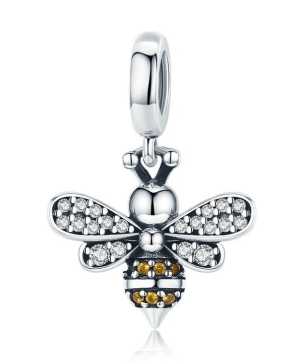 S925 Sterling Silver Bee Story Charm DIY Beaded Bracelet Accessories