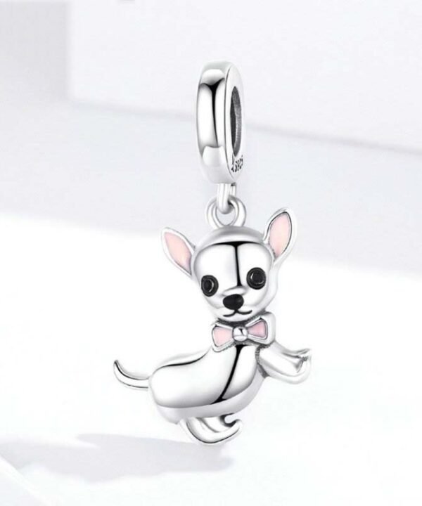 925 Sterling Silver Pendant Dog Chihuahua Charm DIY Bracelet Accessories