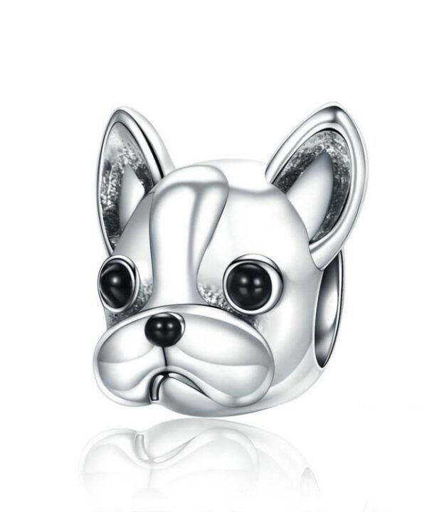 S925 Sterling Silver Animal Series Bulldog Beads