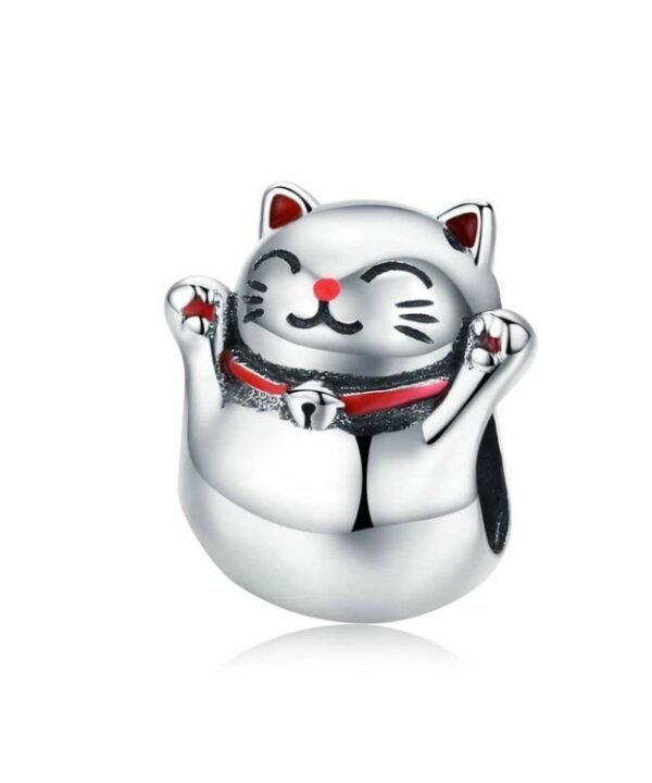 925 Sterling Silver Lucky Cat Beaded DIY Bracelet Jewelry Accessory