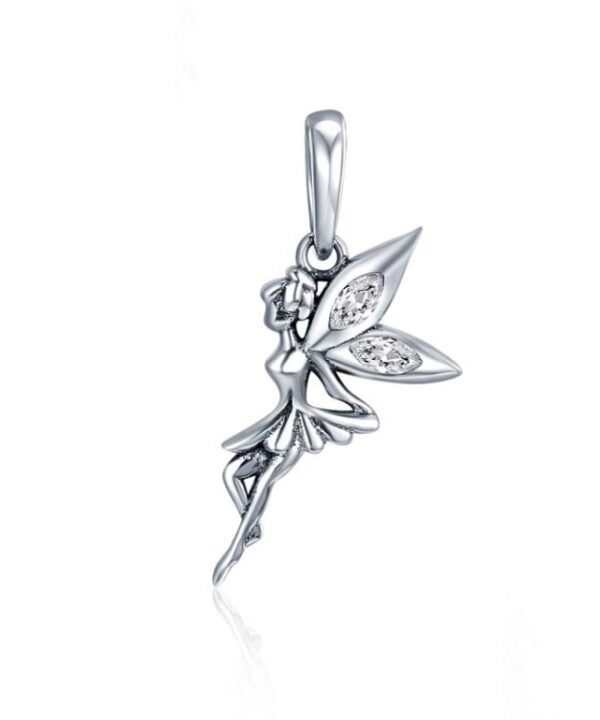 925 Sterling Silver Flower Fairy Dangle Pendant Women DIY Bracelets Necklaces Accessories