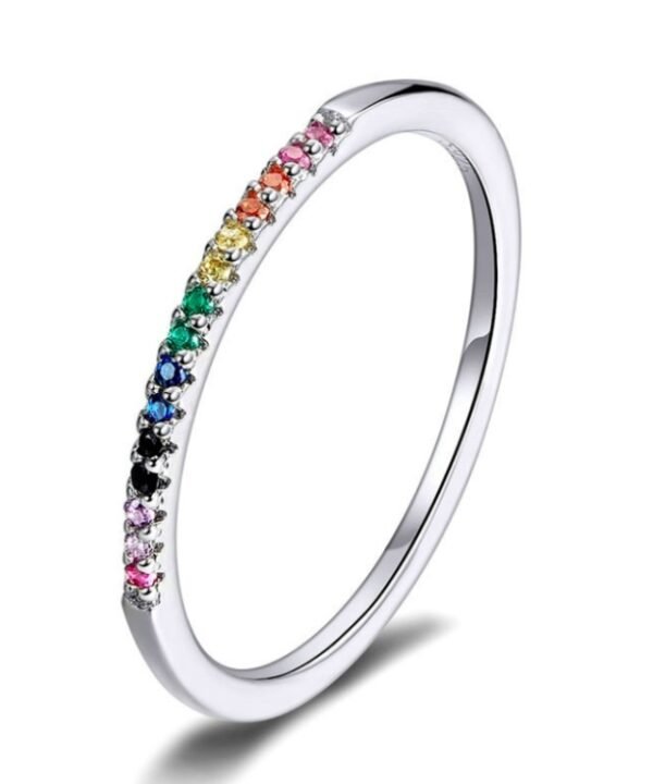 Sterling Silver Ring S925 Colored Zircon Ring, 6, 7, 8