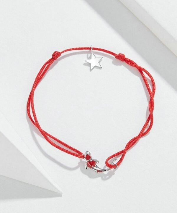 Sterling Silver Red String Bracelet Koi Star Bracelet Jewelry