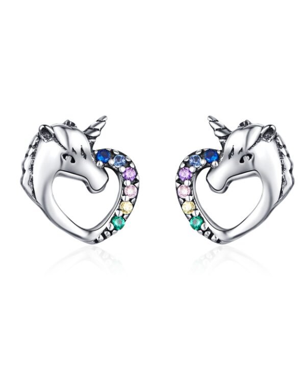 Silver Stud Earrings Silver Earrings Colored Zircon Silver Stud Earrings