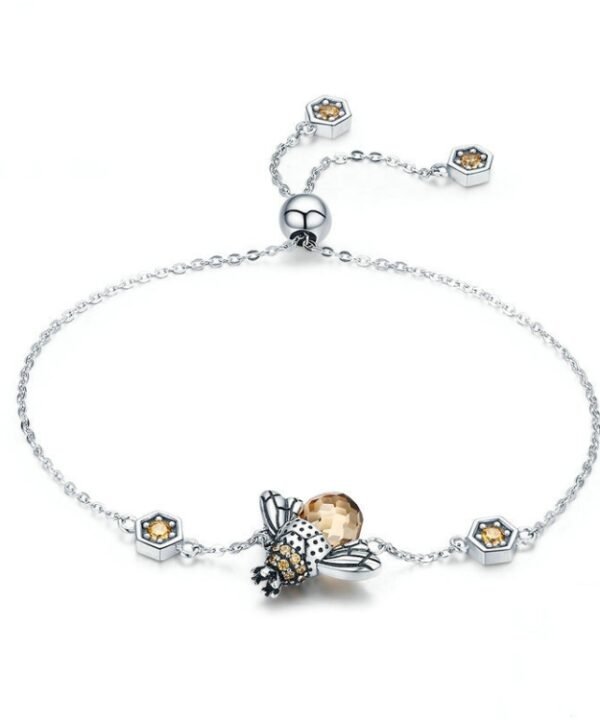Little Bee Sterling Silver Ladies Bracelet S925 Inlaid Zircon Ladies Bracelet