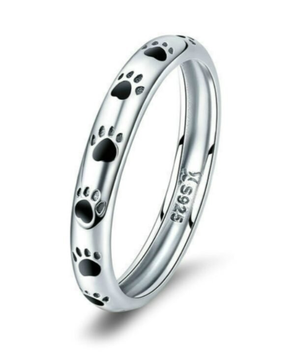 Pet Footprint Ring S925 Sterling Silver Oil Drop Ring, 5, 6, 7, 8, 9