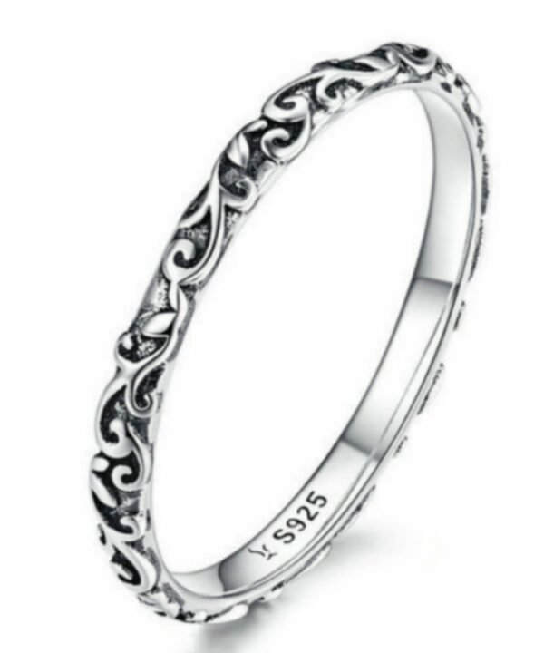Vintage Pattern Sterling Silver Ring S925 Fashion Pattern Ring, 6 US Size, 7 US Size, 8 US Size, 9 US Size