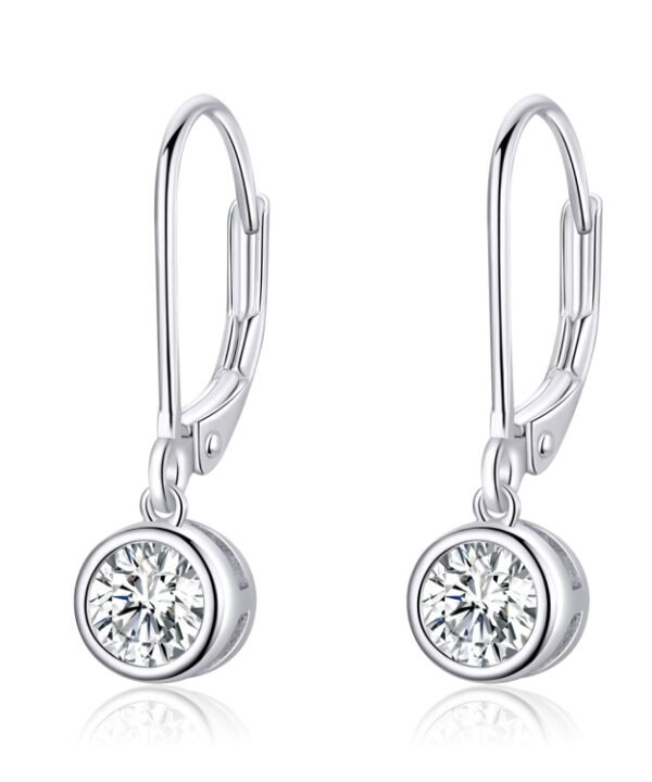 Sterling Silver S925 Earrings Simple Zircon Earrings