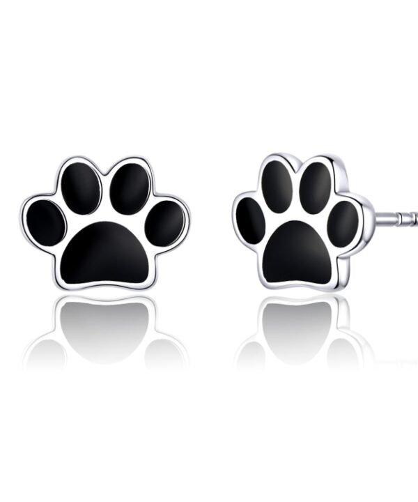 Sterling Silver Pet Paw Print Earrings Dripping Earrings