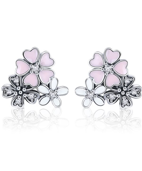 Daisy Flower Sterling Silver Earrings Temperament Female Earrings