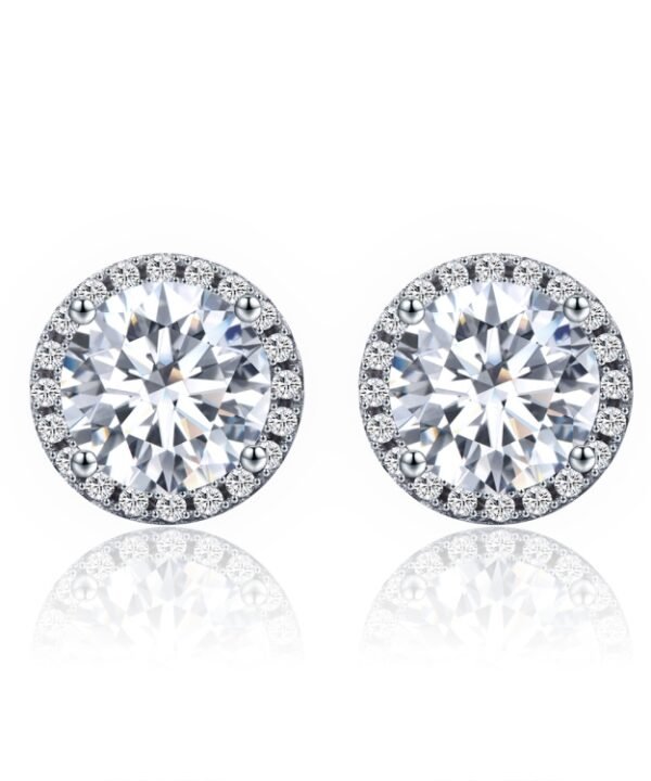 Zircon Earrings Sterling Silver Simple Girls Earrings