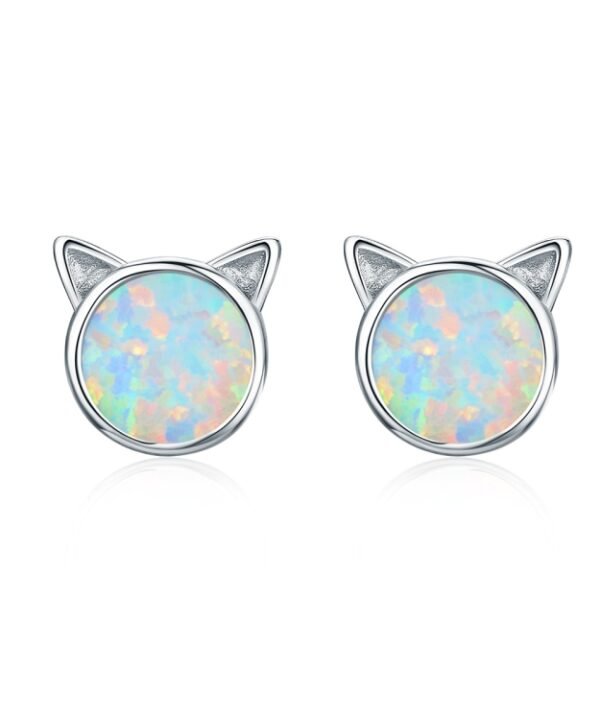 DIY Earrings Cat Sterling Silver Earrings Zircon Earrings