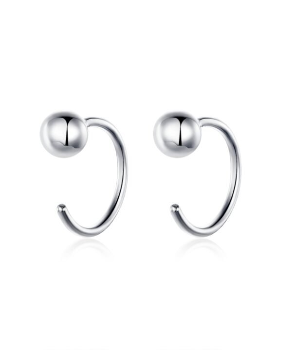 Sterling Silver Earrings Simple Platinum-plated Earrings Temperament Small Ball Earrings