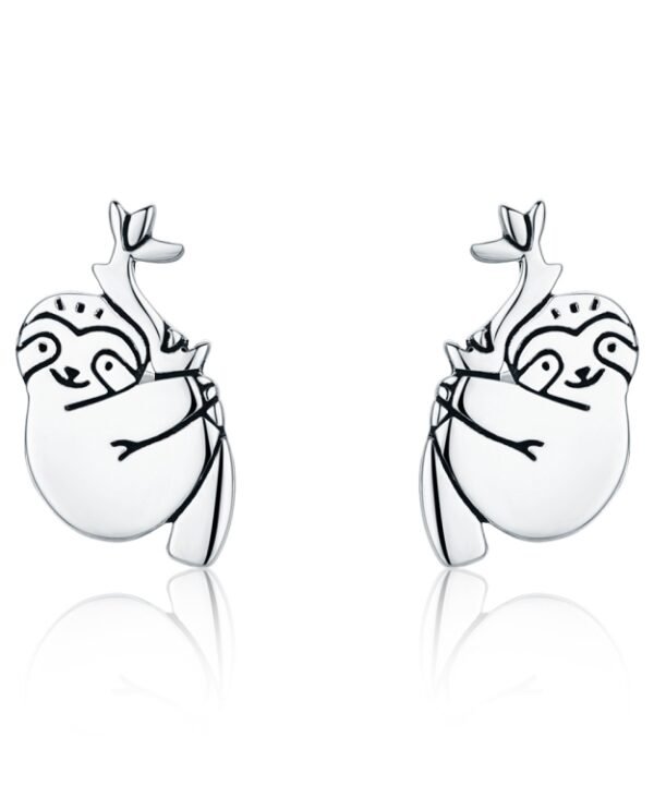 Animal Sloth Earrings Sterling Silver Simple Earrings