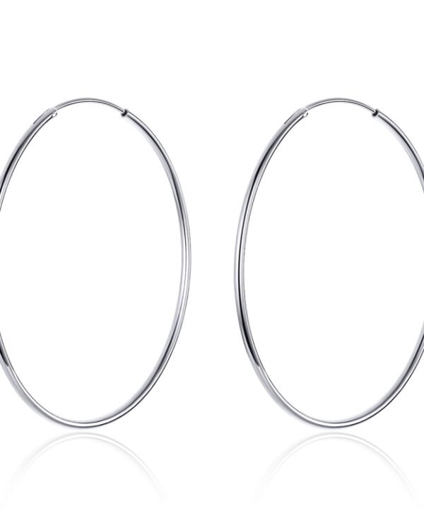 Big Circle Earrings Simple Platinum-plated Sterling Silver S925 Earrings