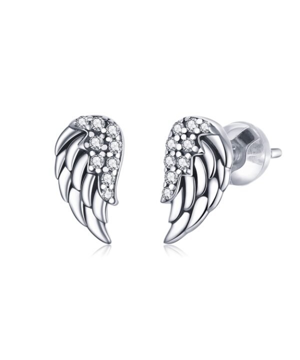 S925 Sterling Silver Wings Earrings Personality Earrings