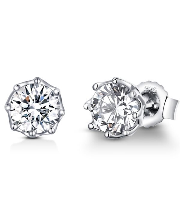 S925 Sterling Silver Stud Earrings Zircon Earrings