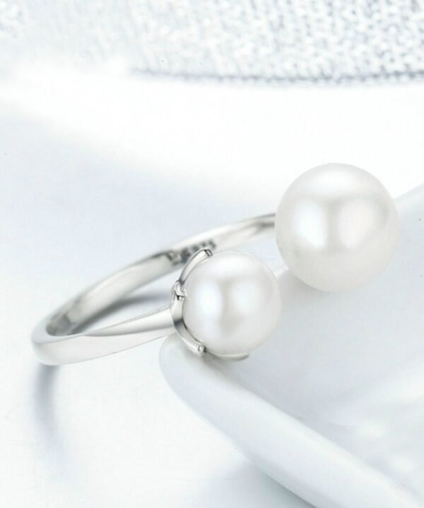 S925 Sterling Silver Ring Female Pearl Open Ring