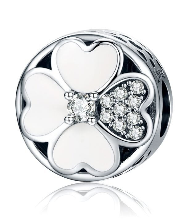 S925 Sterling Silver Diamond Happiness Petal Bead Bracelet Accessories