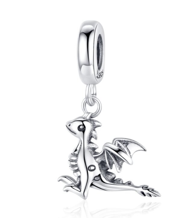 S925 Sterling Silver Pendant Drogon  Dinosaur Charm DIY Bracelet Accessories